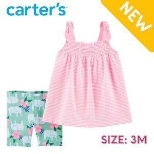 Carter's - Baby Girl 2-Piece Striped Tank & Shorts
